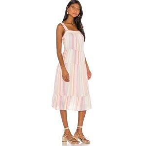 Rails Amaya Juliette stripe feminine Tiered linen blend A-line silhouette dress